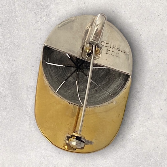 925 Mexico Sterling Silver Baseball Softball Sports Cap Hat Pendant Pin - Picture 3 of 4